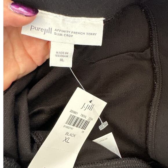 Pure Jill Affinity French Terry Slim Crop, Black, NWT, Size XL - Picture 3 of 5